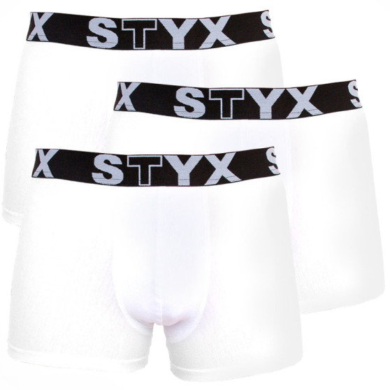 3PACK Boxers para hombre Styx goma deportiva sobredimensionado blanco (R10616161)