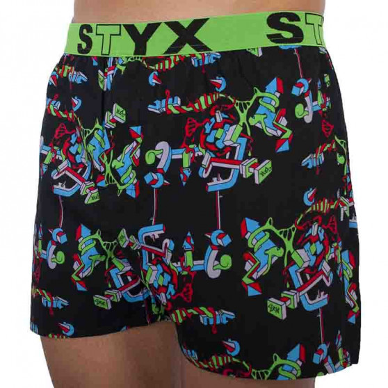 3PACK Calzones de hombre Styx deportivo elástico multicolor (B9565758)