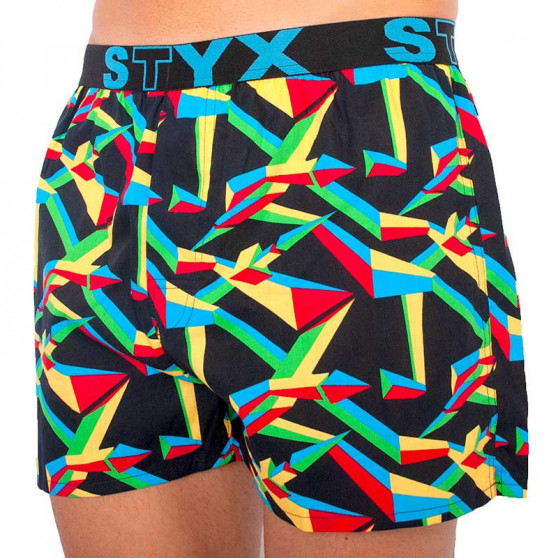 3PACK Calzones de hombre Styx deportivo elástico multicolor (B9565758)