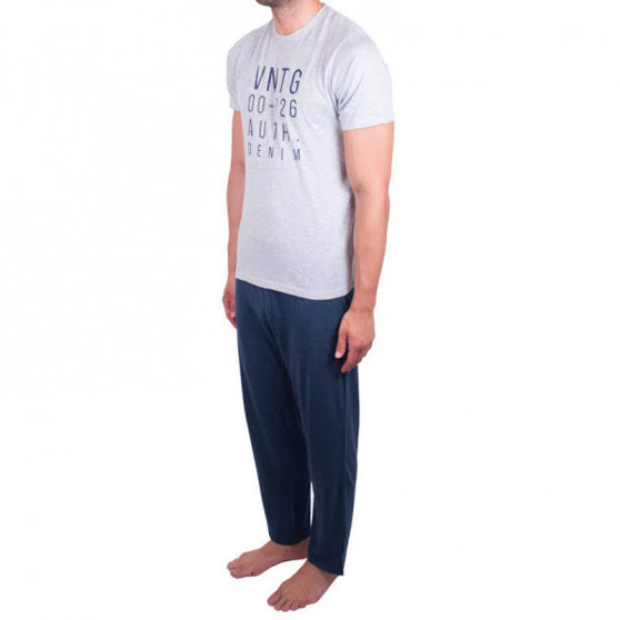 Pijama de hombre Molvy azul gris (AV-4310)