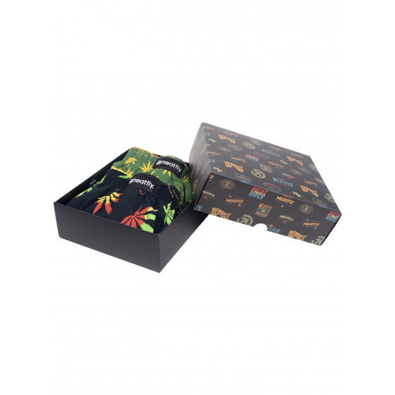 2PACK Calzones de hombre Meatfly multicolor en caja de regalo (Agostino - Leafs)