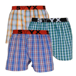 3PACK Calzones de hombre Styx deportivo elástico multicolor (B1051013)