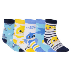 5PACK Calcetines de bebé Cerdá Baby Shark multicolor (2200007399)