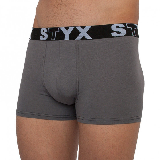 3PACK Boxers para hombre Styx goma deportiva sobredimensionado dark grey (R10636363)