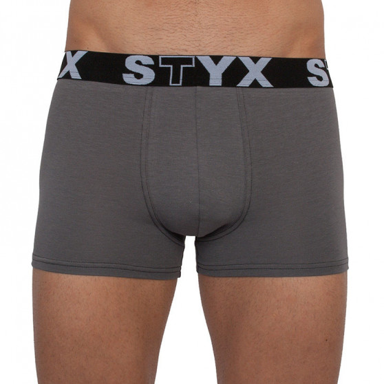 3PACK Boxers para hombre Styx goma deportiva sobredimensionado dark grey (R10636363)