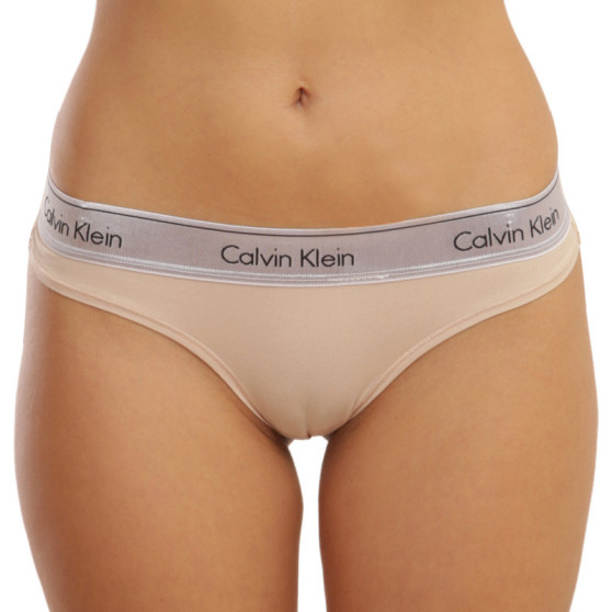 Tanga de mujer Calvin Klein beige (QF6136E-VJS)