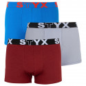 3PACK Boxers para hombre Styx goma deportiva sobredimensionado multicolor (R9676067)