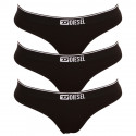 3PACK tanga de mujer Diesel negro (A05139-0LDAC-E4101)