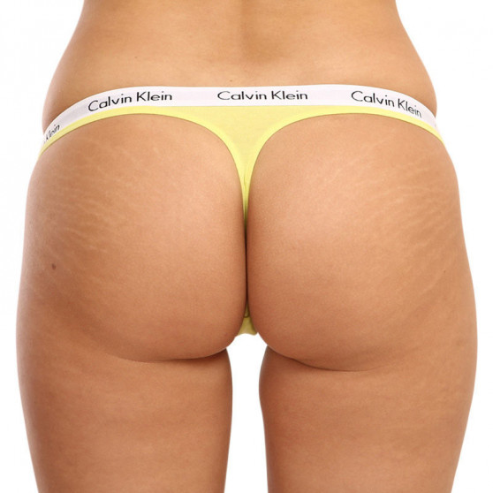 3PACK tanga de mujer Calvin Klein sobredimensionado multicolor (QD3800E-13X)