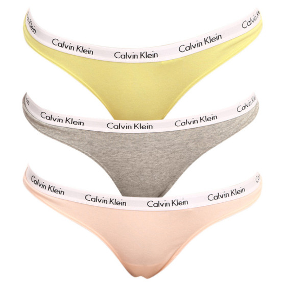 3PACK tanga de mujer Calvin Klein sobredimensionado multicolor (QD3800E-13X)