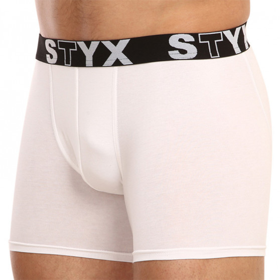 Boxers para hombre Styx largos deportivos elásticos blanco (U1061)