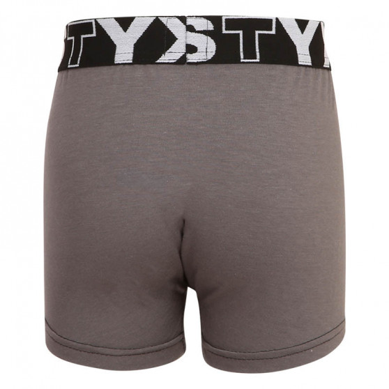 Boxers para niños Styx elástico deportivo gris oscuro (GJ1063)