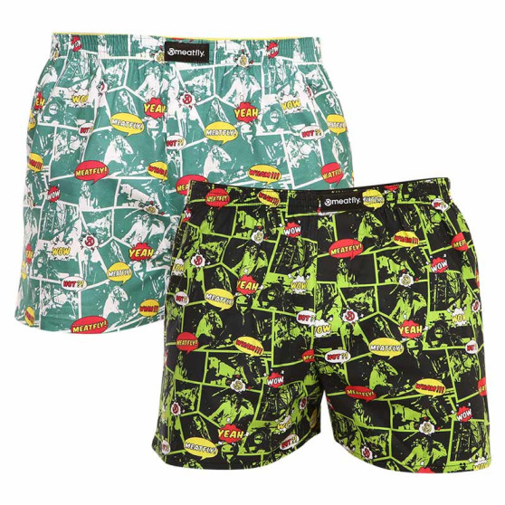 2PACK short hombre Meatfly multicolor (Agostino - green comics)