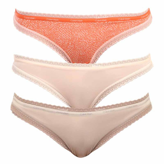 3PACK tanga de mujer Calvin Klein multicolor (QD3802E-13Z)