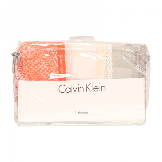 3PACK tanga de mujer Calvin Klein multicolor (QD3802E-13Z)