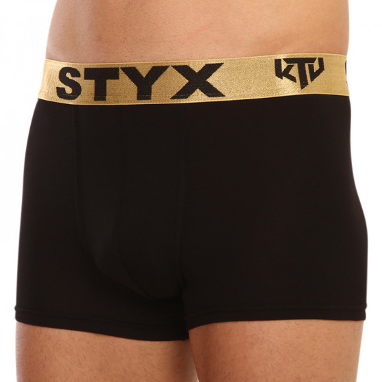 Boxers para hombre Styx / KTV sports elástico negro - elástico dorado (GTZ960)