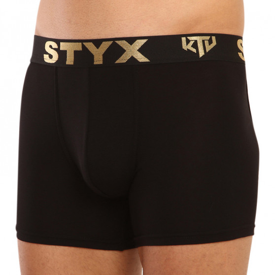 Boxers para hombre Styx / KTV deporte largo elástico negro - negro elástico (UTC960)