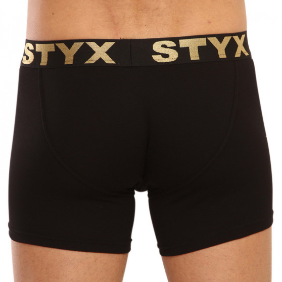 Boxers para hombre Styx / KTV deporte largo elástico negro - negro elástico (UTC960)