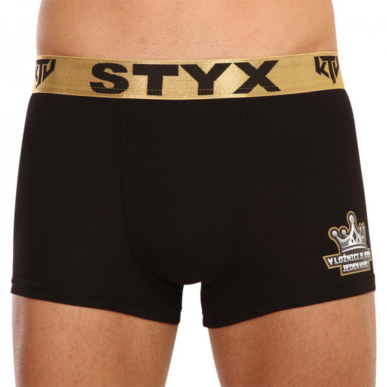 Boxers para hombre Styx / KTV sports elástico negro - elástico dorado (GTZK960)