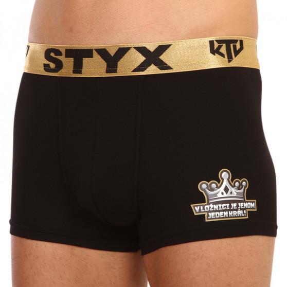 Boxers para hombre Styx / KTV sports elástico negro - elástico dorado (GTZK960)