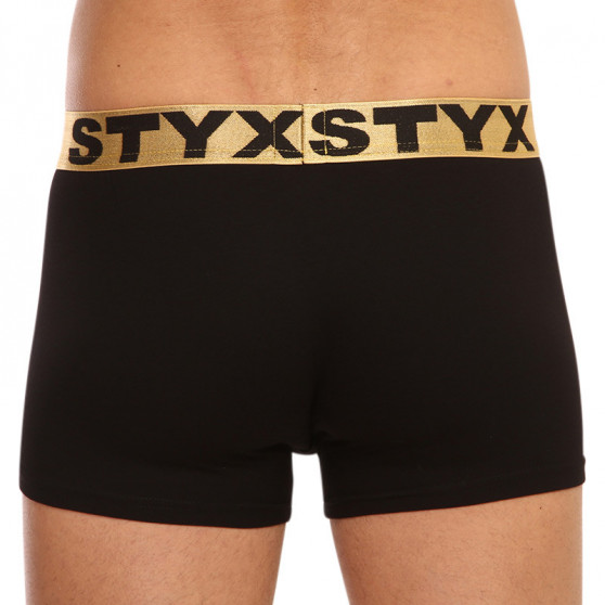 Boxers para hombre Styx / KTV sports elástico negro - elástico dorado (GTZK960)