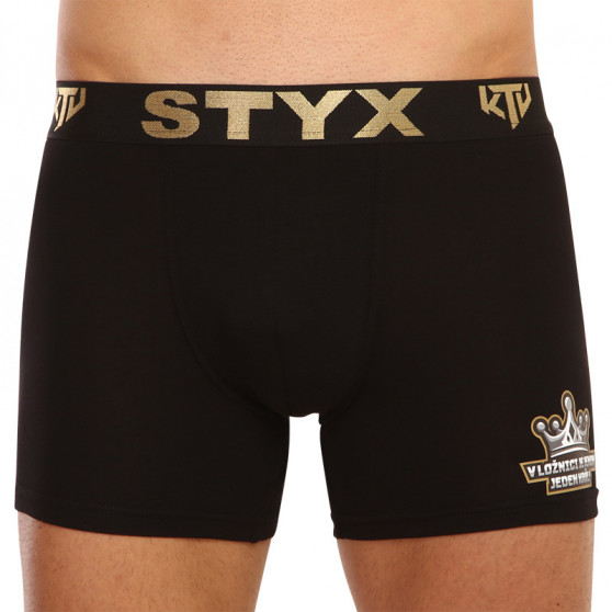 Boxers para hombre Styx / KTV deporte largo elástico negro - negro elástico (UTCK960)