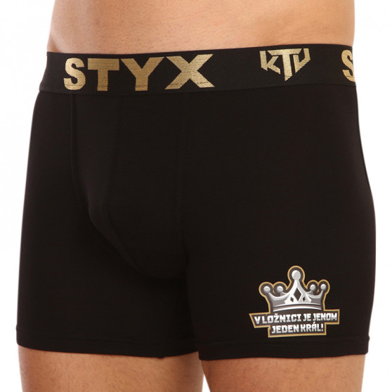 Boxers para hombre Styx / KTV deporte largo elástico negro - negro elástico (UTCK960)