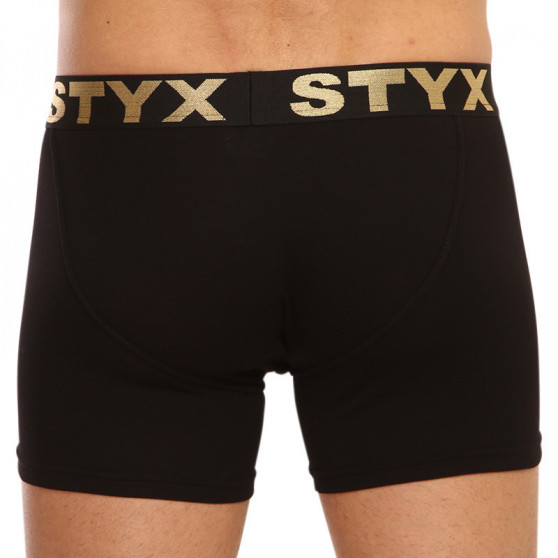 Boxers para hombre Styx / KTV deporte largo elástico negro - negro elástico (UTCK960)