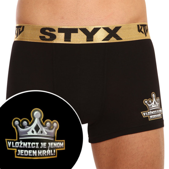 Boxers para hombre Styx / KTV sports elástico negro - elástico dorado (GTZK960)