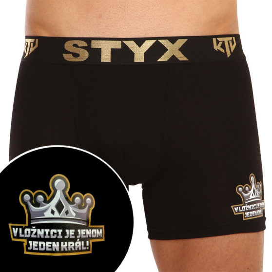 Boxers para hombre Styx / KTV deporte largo elástico negro - negro elástico (UTCK960)