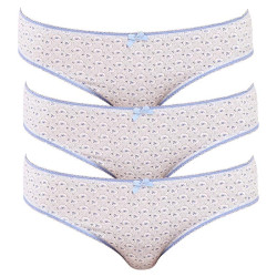 3PACK bragas de mujer Molvy azul (3MD-792-KEU)