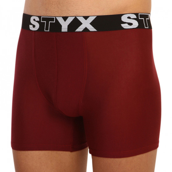 Boxers para hombre Styx deporte largo elástico burdeos (U1060)