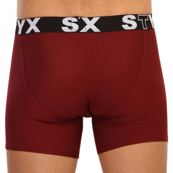 Boxers para hombre Styx deporte largo elástico burdeos (U1060)