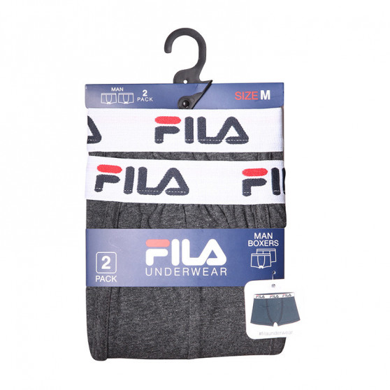 2PACK Boxers para hombre Fila gris (FU5016/2-248)