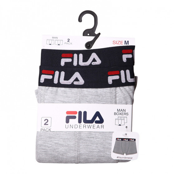 2PACK Boxers para hombre Fila gris (FU5142/2-400)