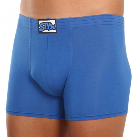 Boxers para hombre Styx largo clásico elástico azul (F967)