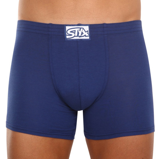 Boxers para hombre Styx largo clásico elástico azul (F968)