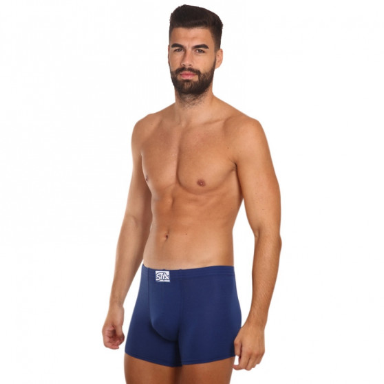 Boxers para hombre Styx largo clásico elástico azul (F968)