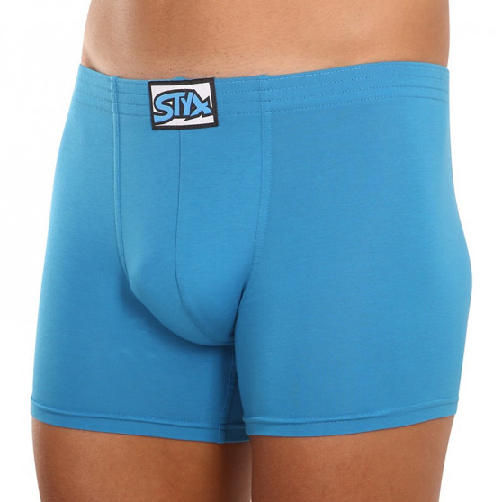 Boxers para hombre Styx largo clásico elástico azul (F969)