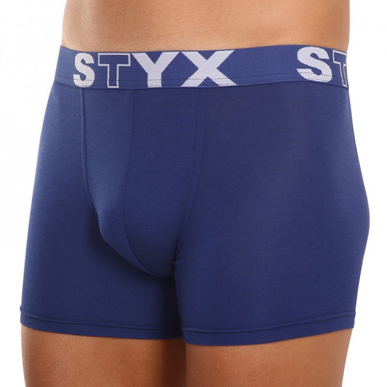 Boxers para hombre Styx largos deportivos elásticos azul oscuro (U968)