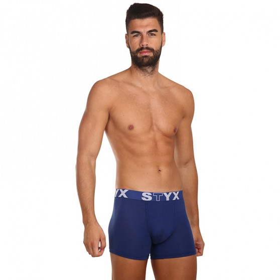 Boxers para hombre Styx largos deportivos elásticos azul oscuro (U968)