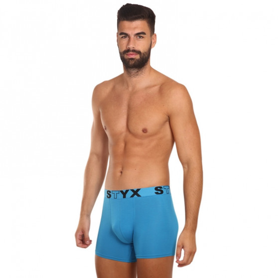 Boxers para hombre Styx largo deportivo elástico azul claro (U969)