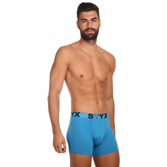 Boxers para hombre Styx largo deportivo elástico azul claro (U969)