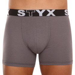 Boxers para hombre Styx deporte largo elástico gris oscuro (U1063)