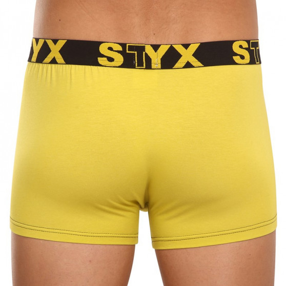 Boxers para hombre Styx goma clásica verde y amarilla (G1065)