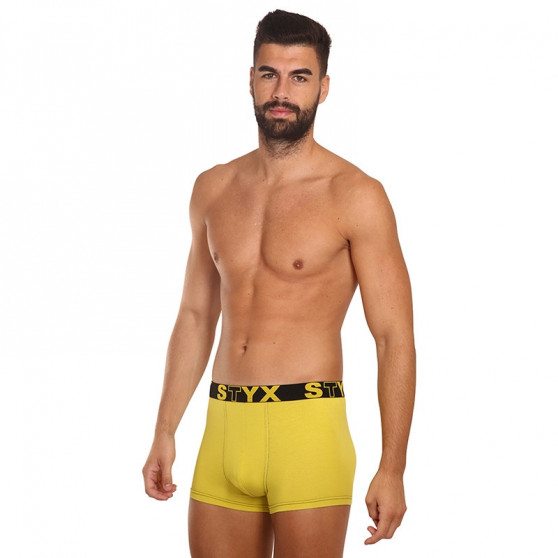 Boxers para hombre Styx goma clásica verde y amarilla (G1065)