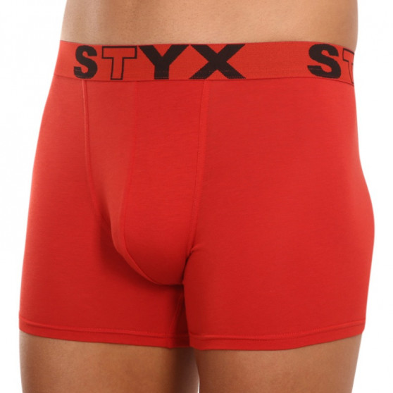 Boxers para hombre Styx deporte largo elástico rojo (U1064)