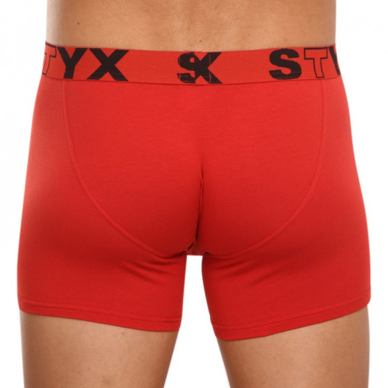 Boxers para hombre Styx deporte largo elástico rojo (U1064)