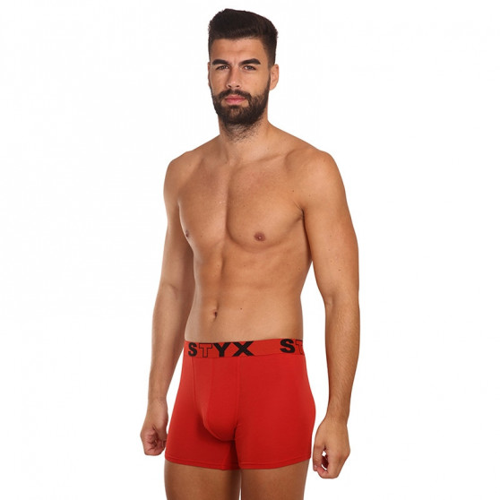 Boxers para hombre Styx deporte largo elástico rojo (U1064)