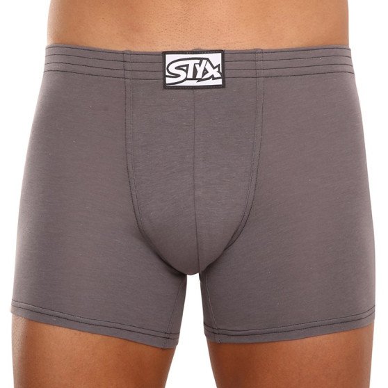 Boxers para hombre Styx largo clásico elástico gris oscuro (F1063)